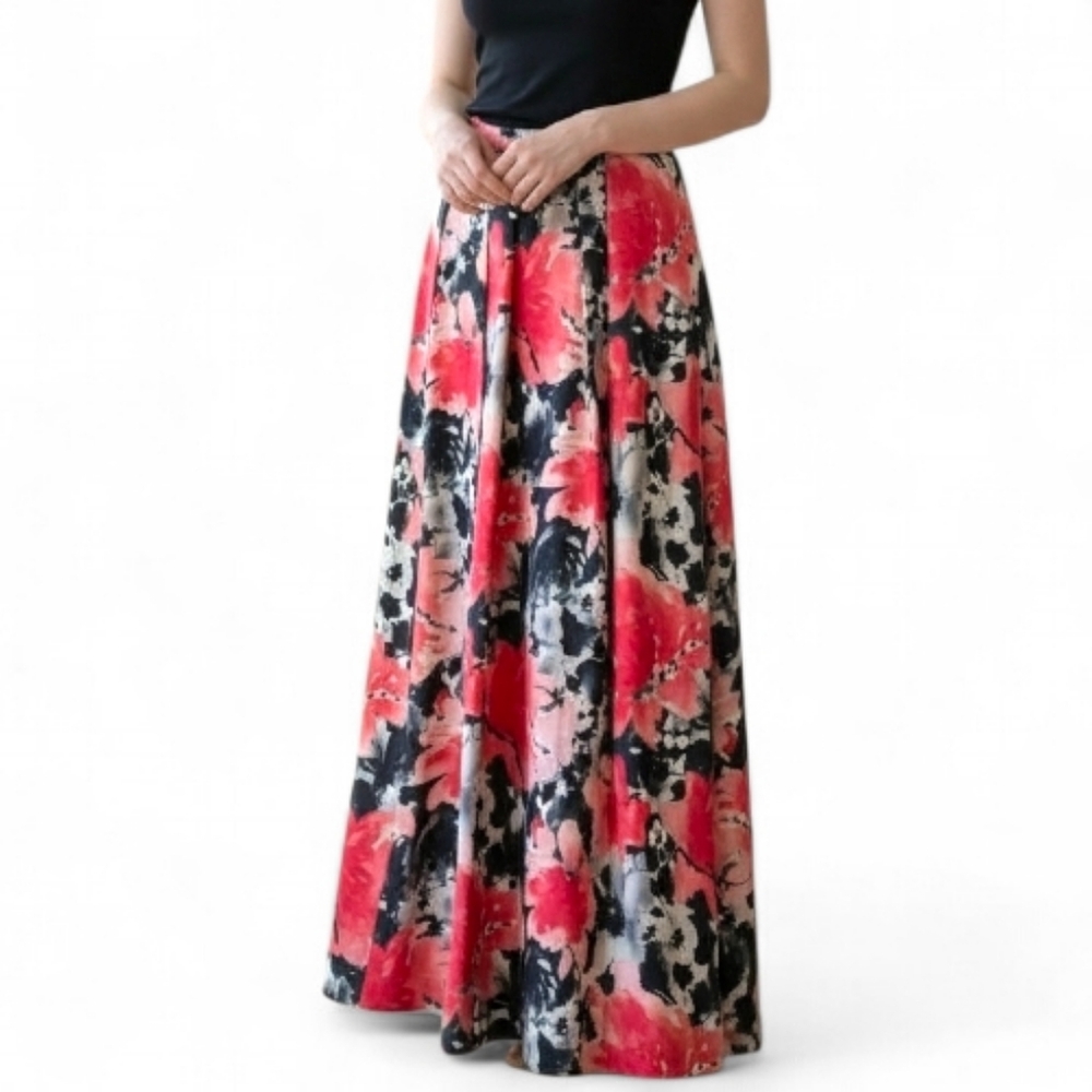 Carmen Marc Valvo Floral Maxi Skirt‎ Size 2